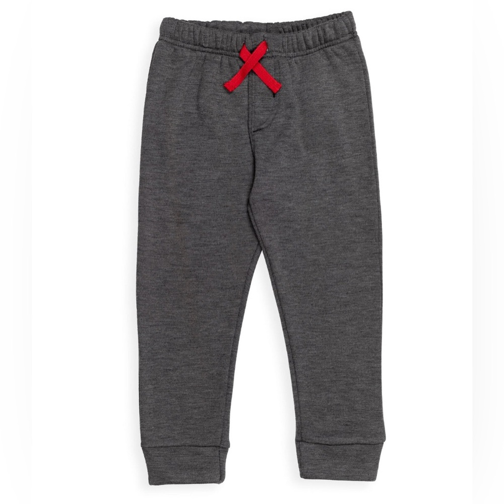 Tag Dark Gray Kids Jogger Sweatpants with Red Drawstring